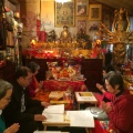 Chanting during Guru Rinpoche Tsok