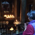 Lighting Butter Lamps at 10K stupa